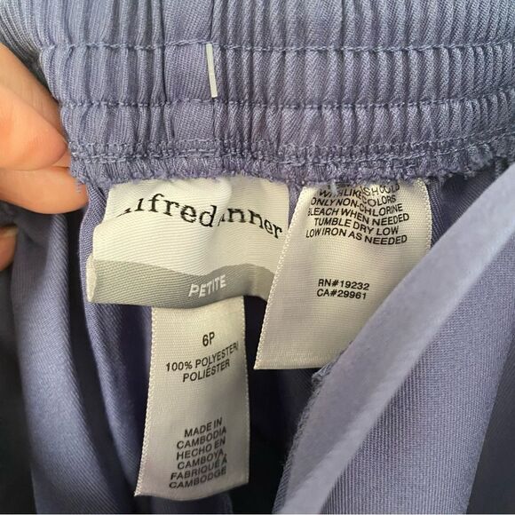 Alfred Dunner Women’s Flat Front Elastic Waist Purple Pull On Pants 6P - Picture 2 of 3